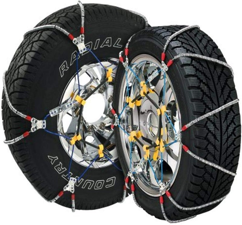 SZ137 Super Z6 Cable Tire Chain for Passenger Cars, Pickups, and SUVs - Set of 2, Silver